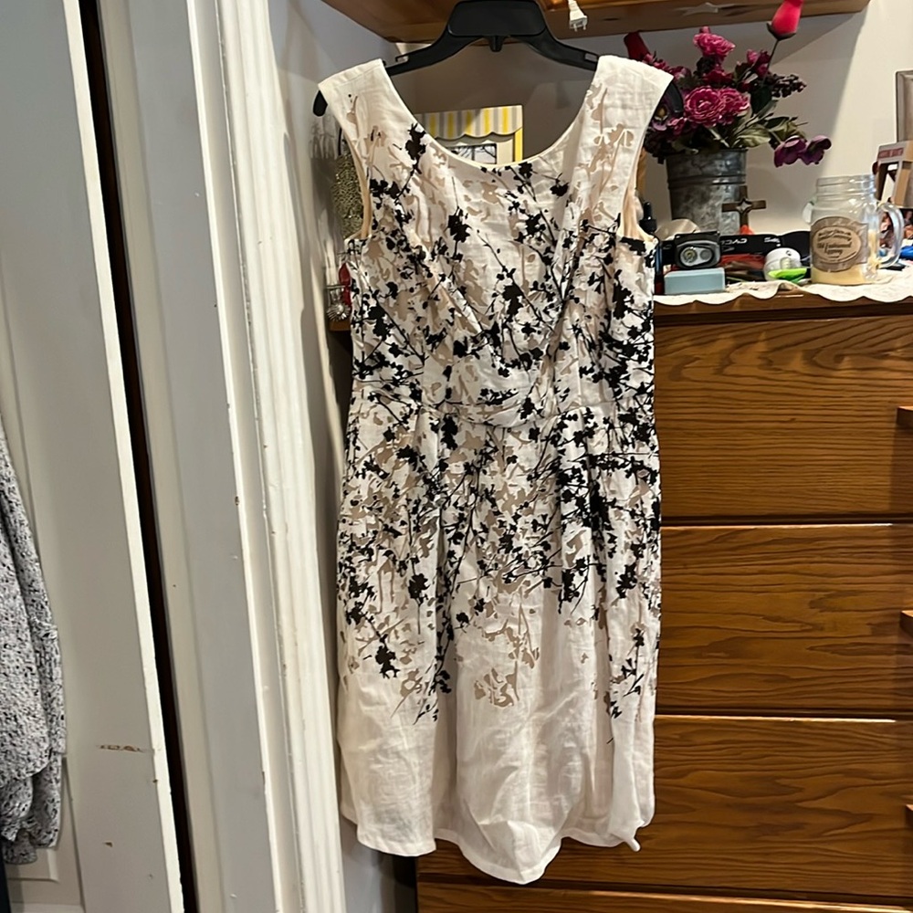 Tan and black dress